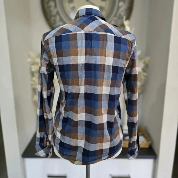 Casual Cool Blue Plaid Par Simons Shirt Size Small - Picture 8 of 11